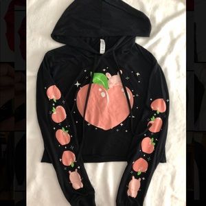 Peach Bun Hoodie Crop Top 🍑